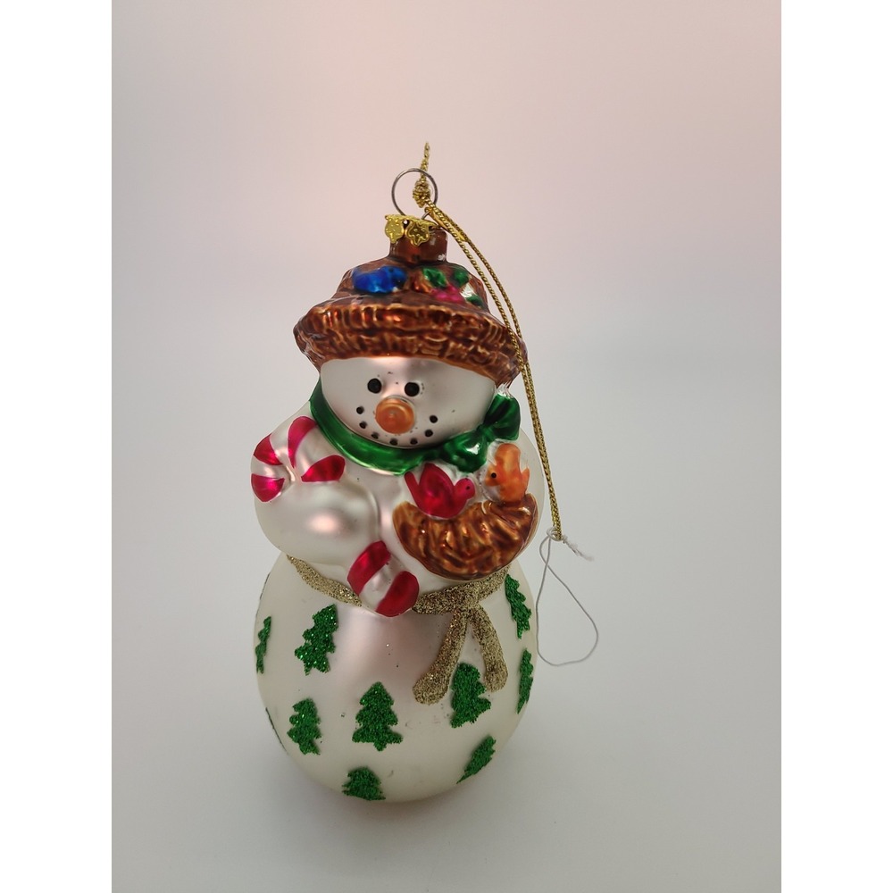 Snowman Blown Glass Ornament Party Lite